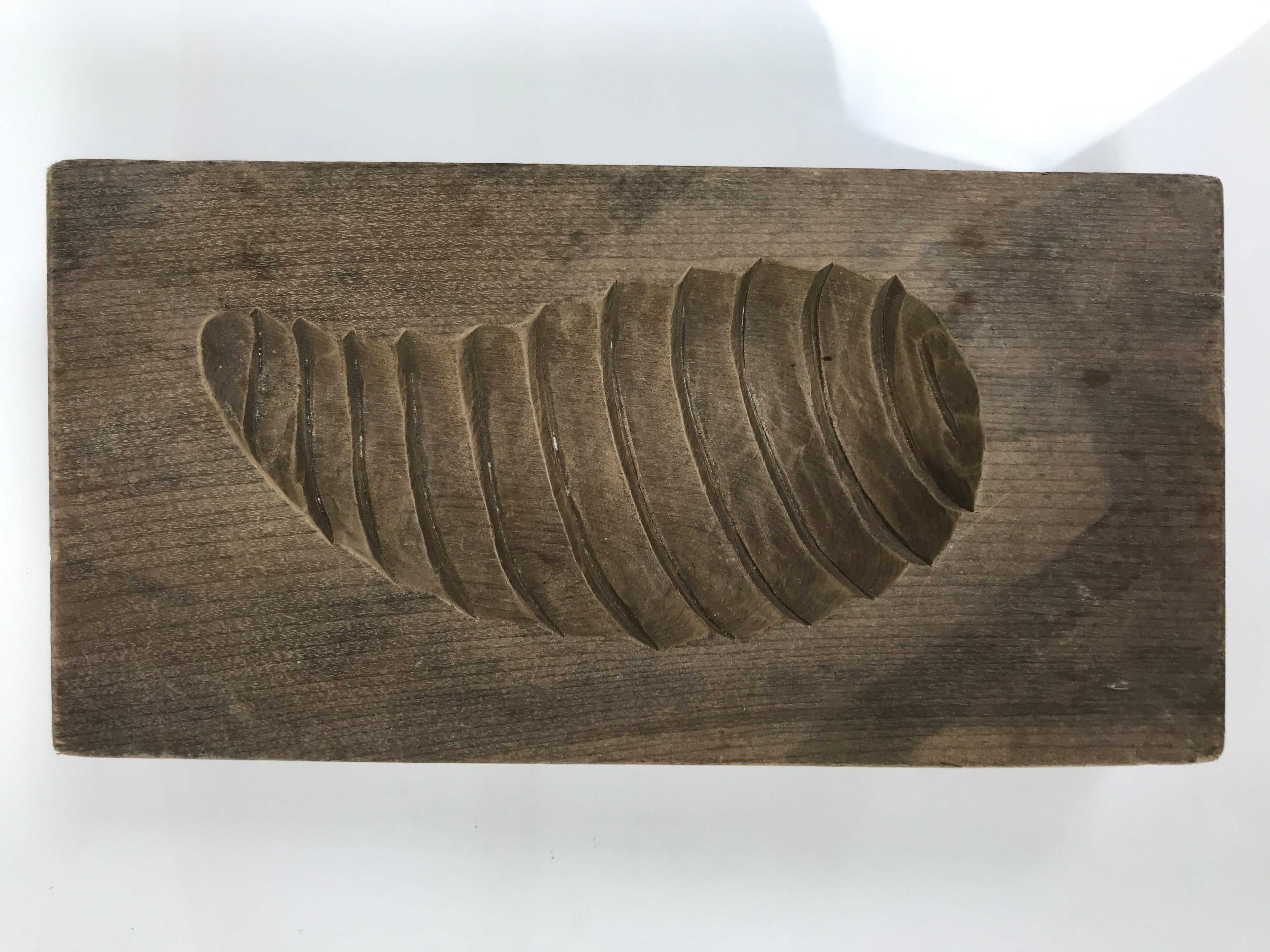 Japanese Wood Kashigata Cake Mold Vtg Sweet Wagashi Bamboo Shoot Takenoko Kg778