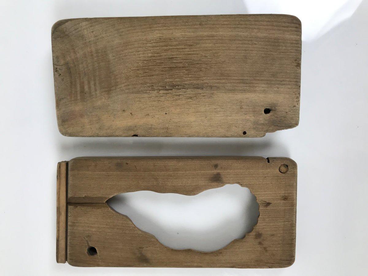 Japanese Wood Kashigata Cake Mold Vtg Sweet Wagashi Bamboo Shoot Takenoko Kg790