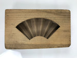 Japanese Wood Kashigata Cake Mold Vtg Sweet Wagashi Folding Fan Sensu Kg758