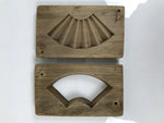 Japanese Wood Kashigata Cake Mold Vtg Sweet Wagashi Folding Fan Sensu Kg758