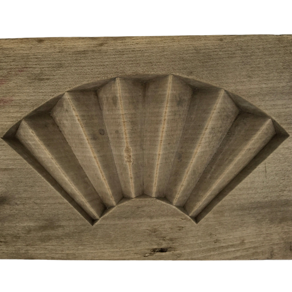 Japanese Wood Kashigata Cake Mold Vtg Sweet Wagashi Folding Fan Sensu Kg758