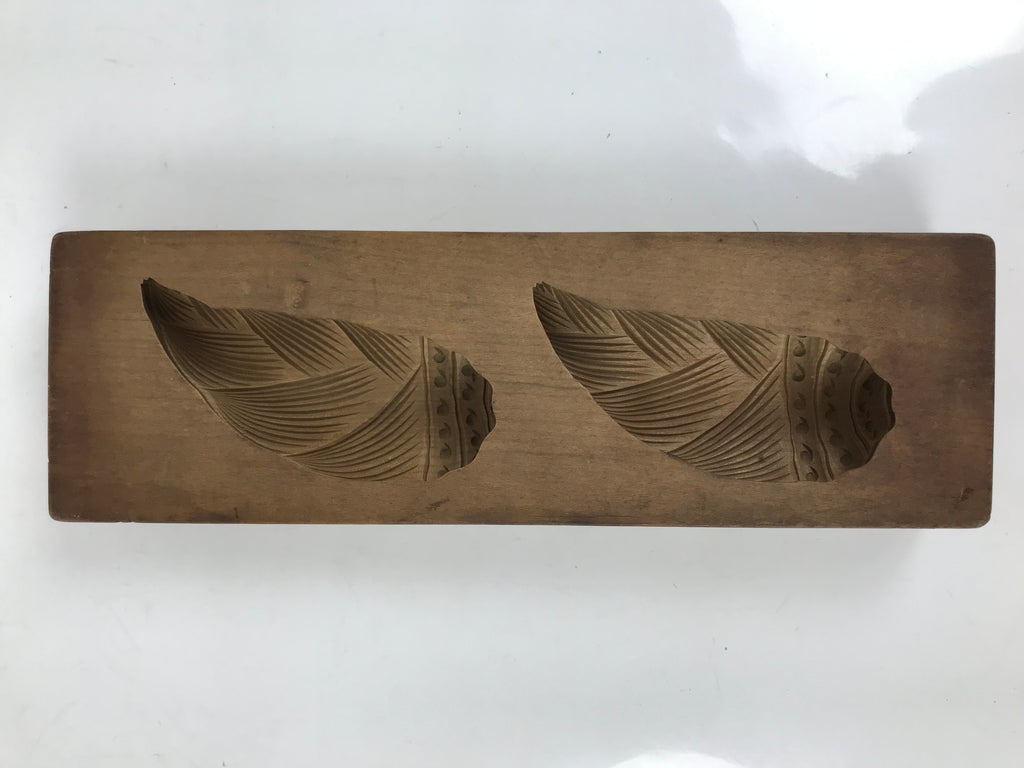 Japanese Wood Kashigata Cake Mold Vtg Sweet Wagashi Takenoko Bamboo Shoot Kg705