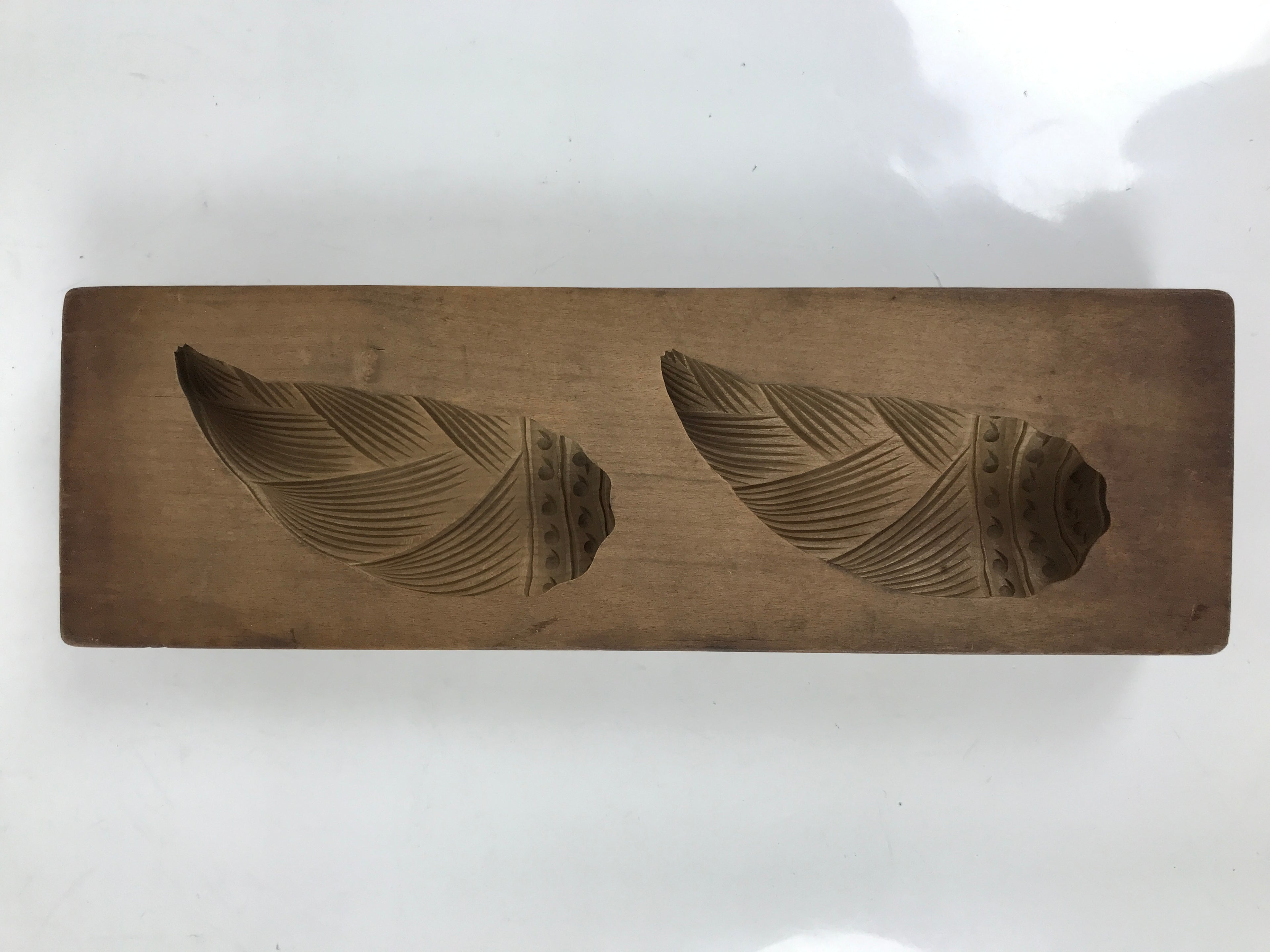 Japanese Wood Kashigata Cake Mold Vtg Sweet Wagashi Takenoko Bamboo Shoot Kg705