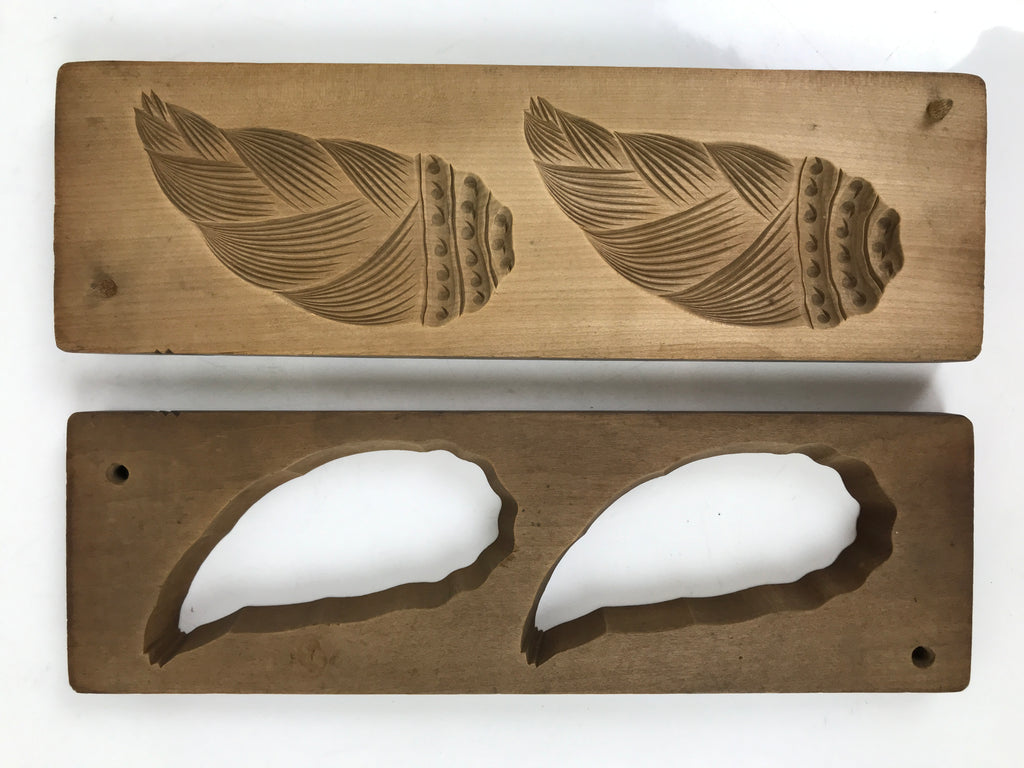 Japanese Wood Kashigata Cake Mold Vtg Sweet Wagashi Takenoko Bamboo Shoot Kg705