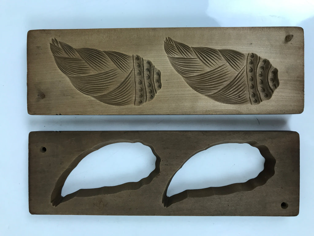 Japanese Wood Kashigata Cake Mold Vtg Sweet Wagashi Takenoko Bamboo Shoot Kg705