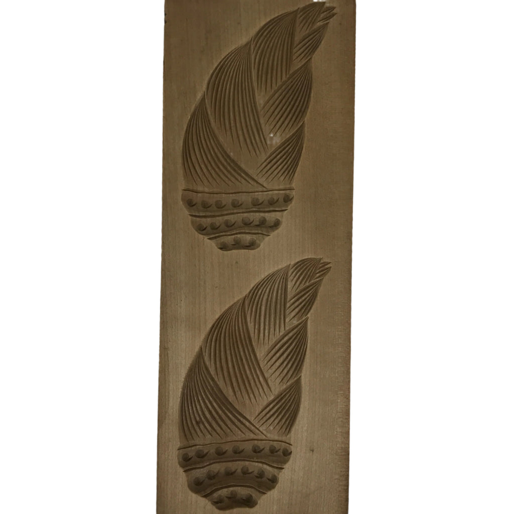 Japanese Wood Kashigata Cake Mold Vtg Sweet Wagashi Takenoko Bamboo Shoot Kg705