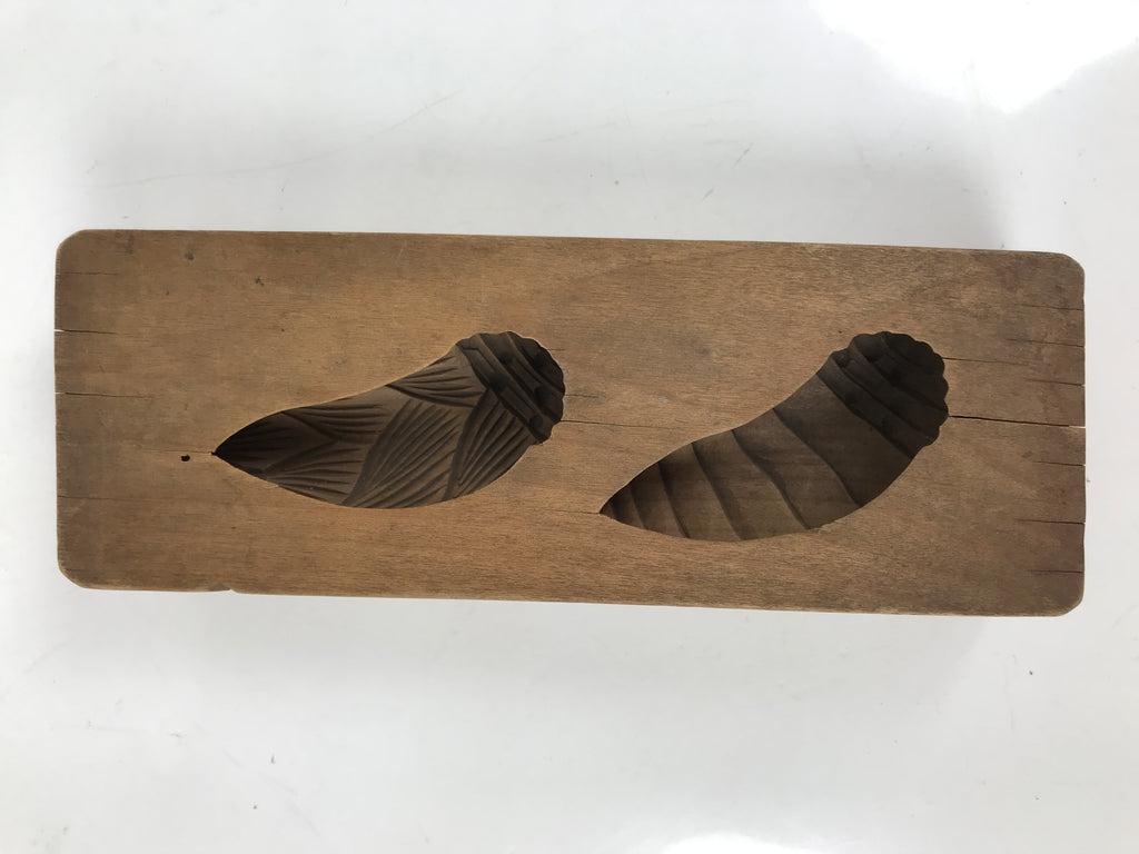 Japanese Wood Kashigata Cake Mold Vtg Sweet Wagashi Takenoko Bamboo Shoot Kg716