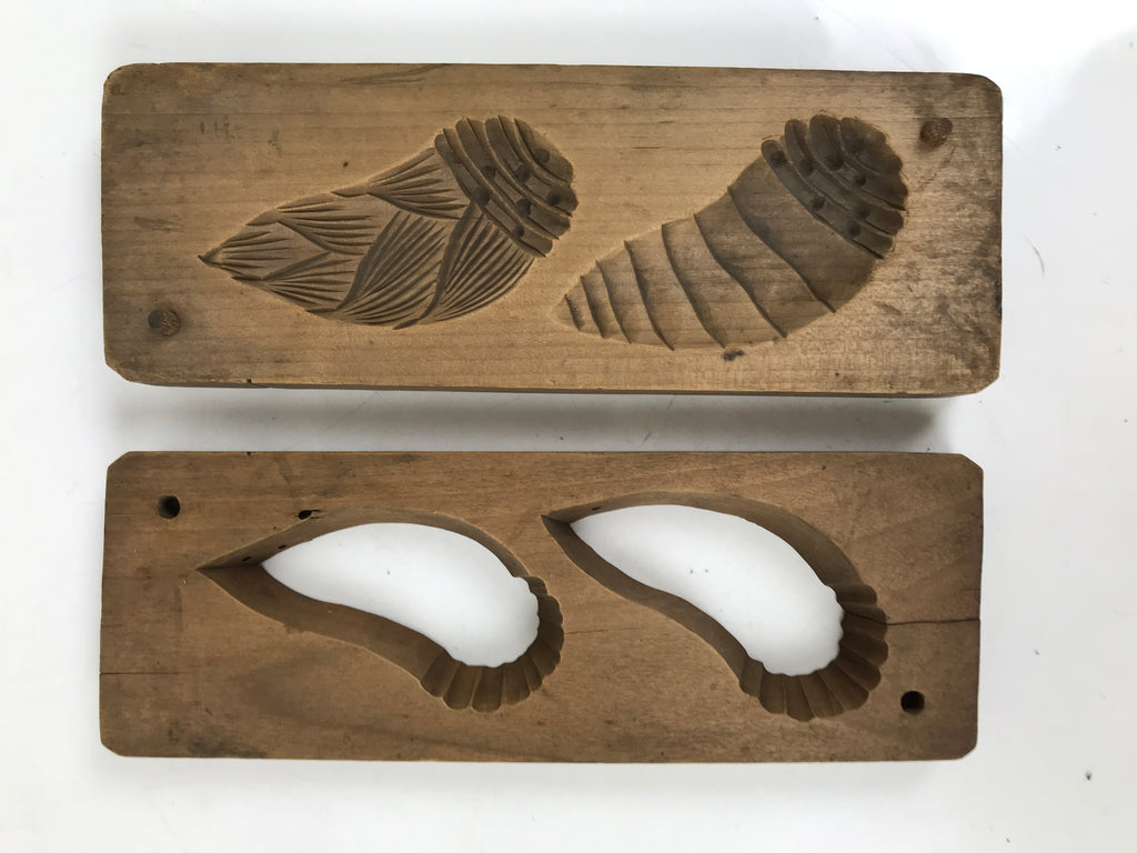 Japanese Wood Kashigata Cake Mold Vtg Sweet Wagashi Takenoko Bamboo Shoot Kg716