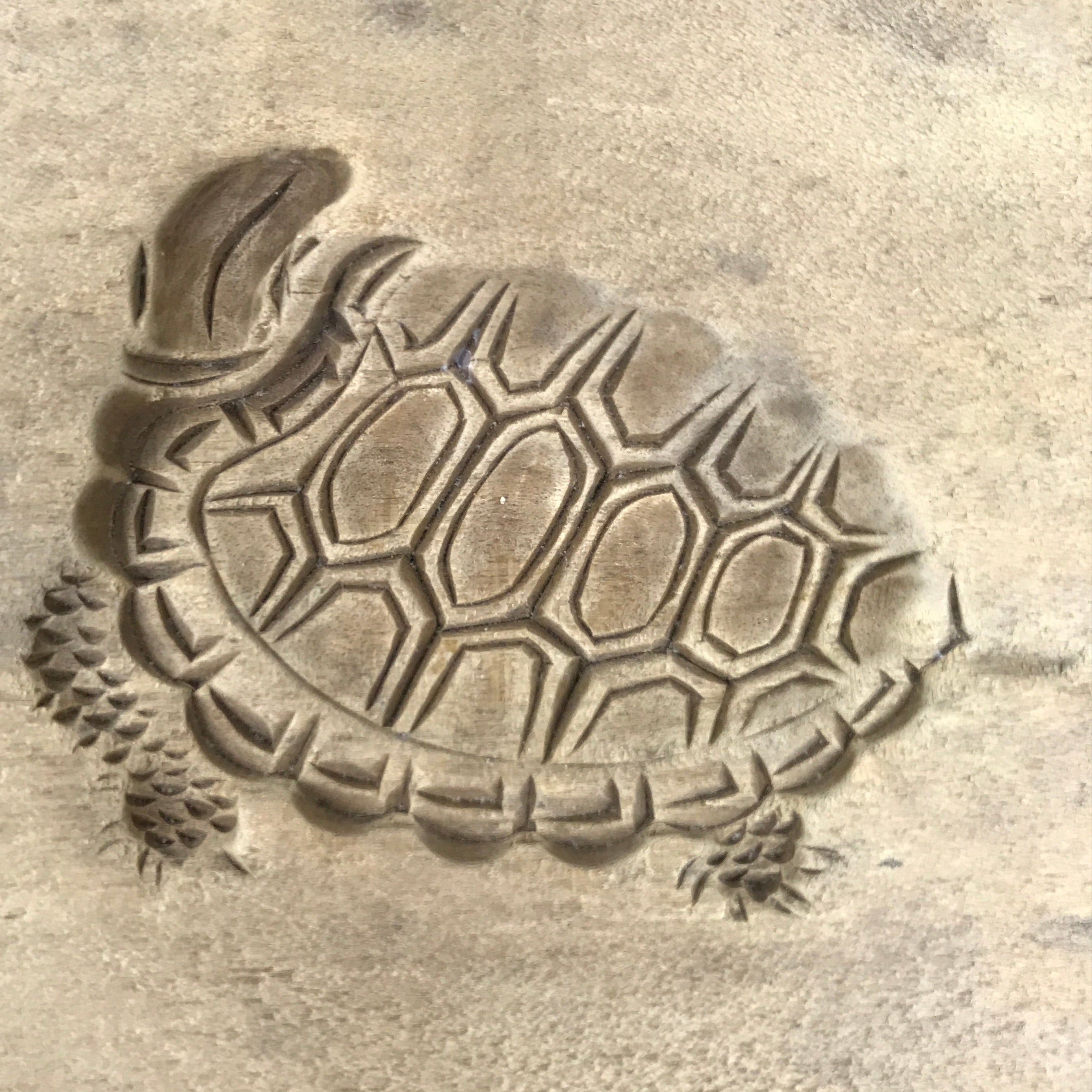 Japanese Wood Kashigata Cake Mold Vtg Sweets Wagashi Minogame Turtle Kame Kg779