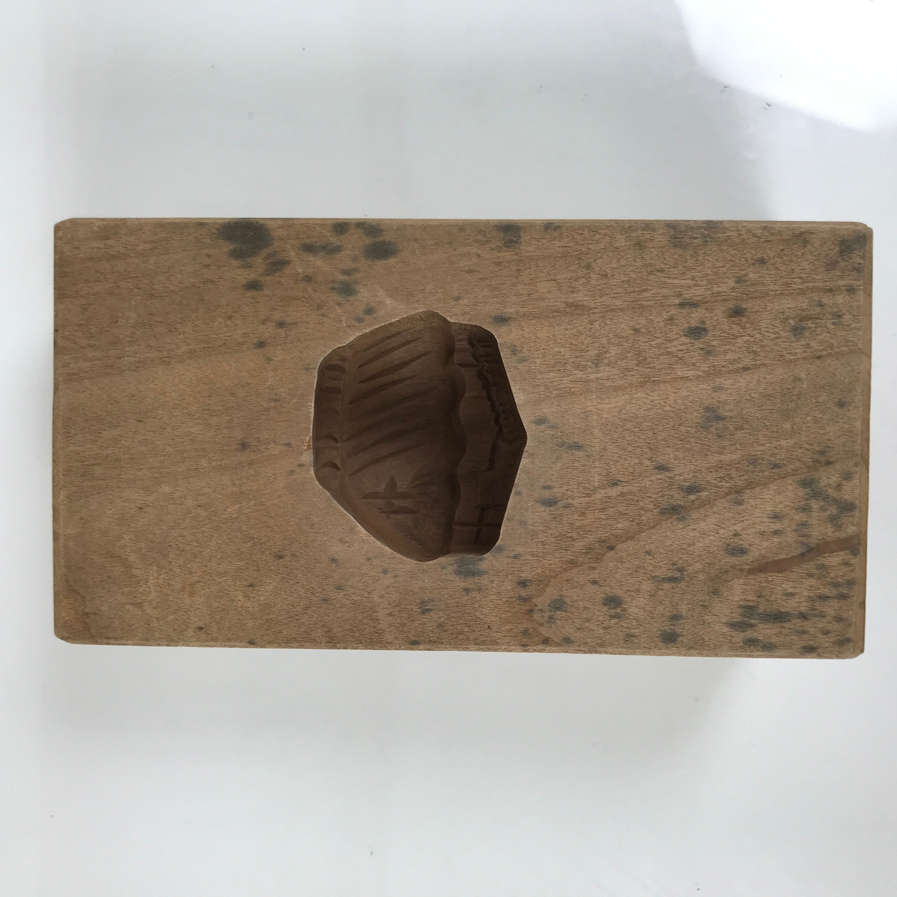 Japanese Wood Kashigata Cake Mold Vtg Wagashi Kayabuki Thatched Roof House Kg792