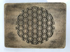 Japanese Wood Kashigata Cake Mold Vtg Wagashi Kikkou Hexagonal Back Plate Kg780