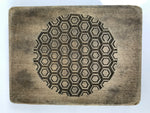 Japanese Wood Kashigata Cake Mold Vtg Wagashi Kikkou Hexagonal Back Plate Kg780