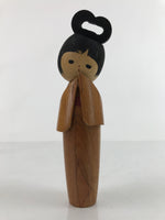 Japanese Wood Kokeshi Doll Figure Vtg Traditional Handmade Toy Kimono KF699