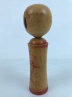 Japanese Wood Kokeshi Doll Figure Vtg Traditional Handmade Toy Red Floral KF688