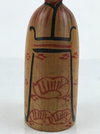 Japanese Wood Kokeshi Doll Figure Vtg Traditional Handmade Toy Red Flowers KF685