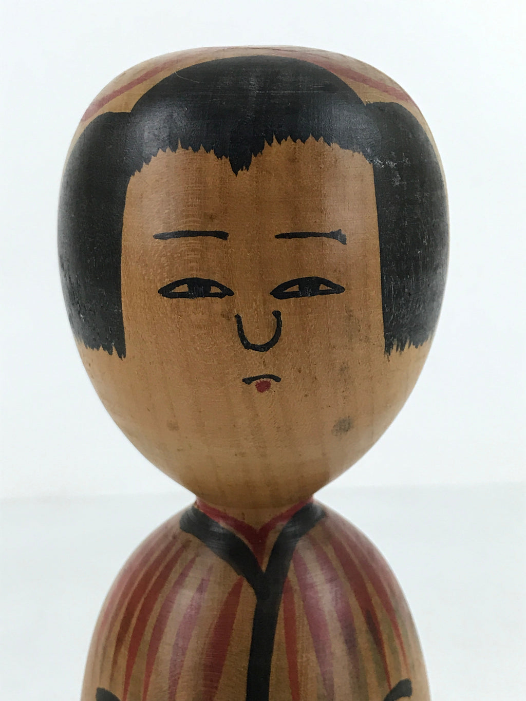 Japanese Wood Kokeshi Doll Figure Vtg Traditional Handmade Toy Red Flowers KF685