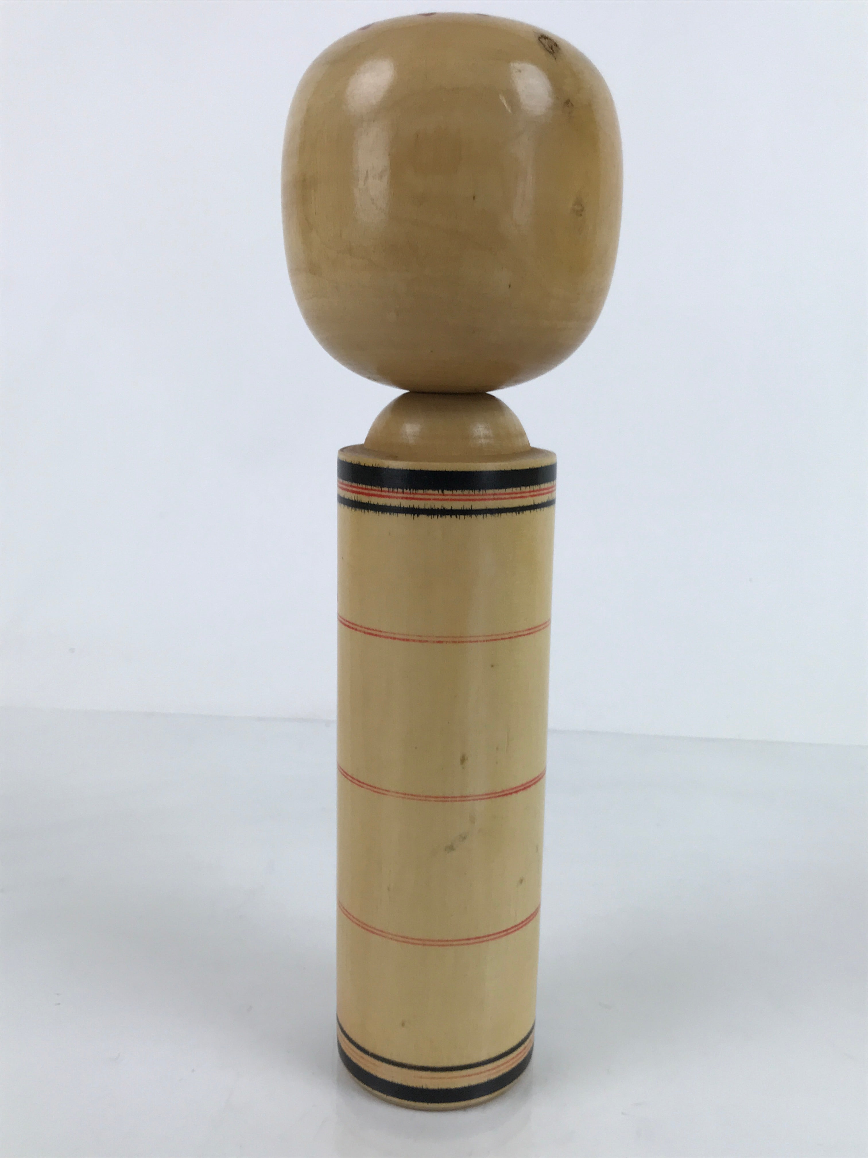 Japanese Wood Kokeshi Doll Figure Vtg Traditional Handmade Toy Red Flowers KF686