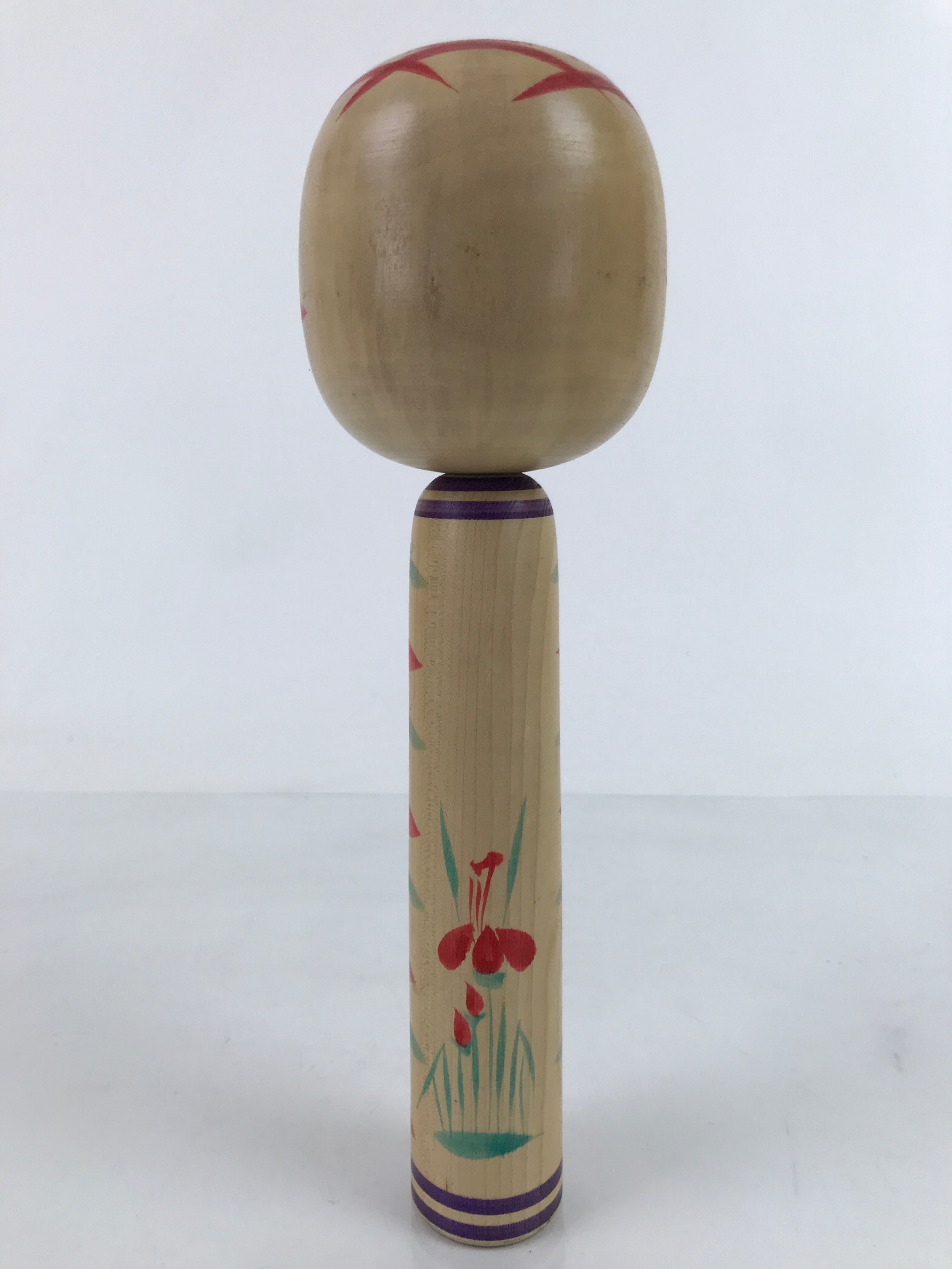 Japanese Wood Kokeshi Doll Figure Vtg Traditional Handmade Toy Red Green KF684
