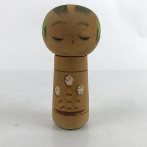 Japanese Wood Kokeshi Doll Painted Vtg Horsetail Shoot Tsukushi Folk Art KF707