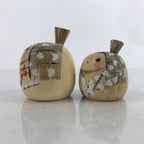 Japanese Wood Kokeshi Doll Pair Vtg Snow Plum Traditional Toy Folk Art KF711
