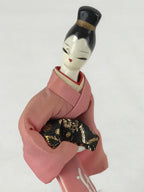 Japanese Wood Kokeshi Doll Standing Geisha Vtg Folk Art Figurine Pink KF677