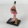 Japanese Wood Kokeshi Doll Standing Geisha Vtg Folk Art Figurine Pink KF677