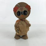 Japanese Wood Kokeshi Doll Tanuki Vtg Racoon Dog Good Luck Charm Folk Art KF702