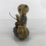 Japanese Wood Kokeshi Doll Vtg Bobblehead Fishing Traditional Toy Folk Art KF714