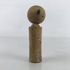 Japanese Wood Kokeshi Doll Vtg Bobblehead Flowers Bird Folk Art KF716