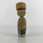 Japanese Wood Kokeshi Doll Vtg Bobblehead Lighthouse Watakanojima Folk Art KF715