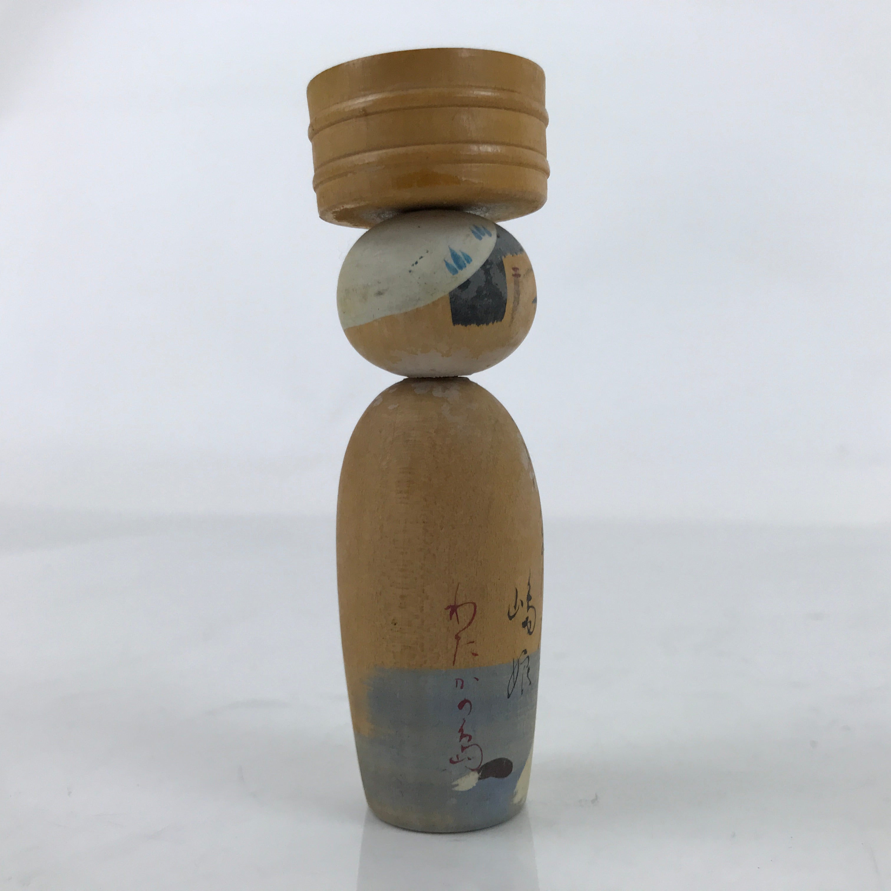 Japanese Wood Kokeshi Doll Vtg Bobblehead Lighthouse Watakanojima Folk Art KF715