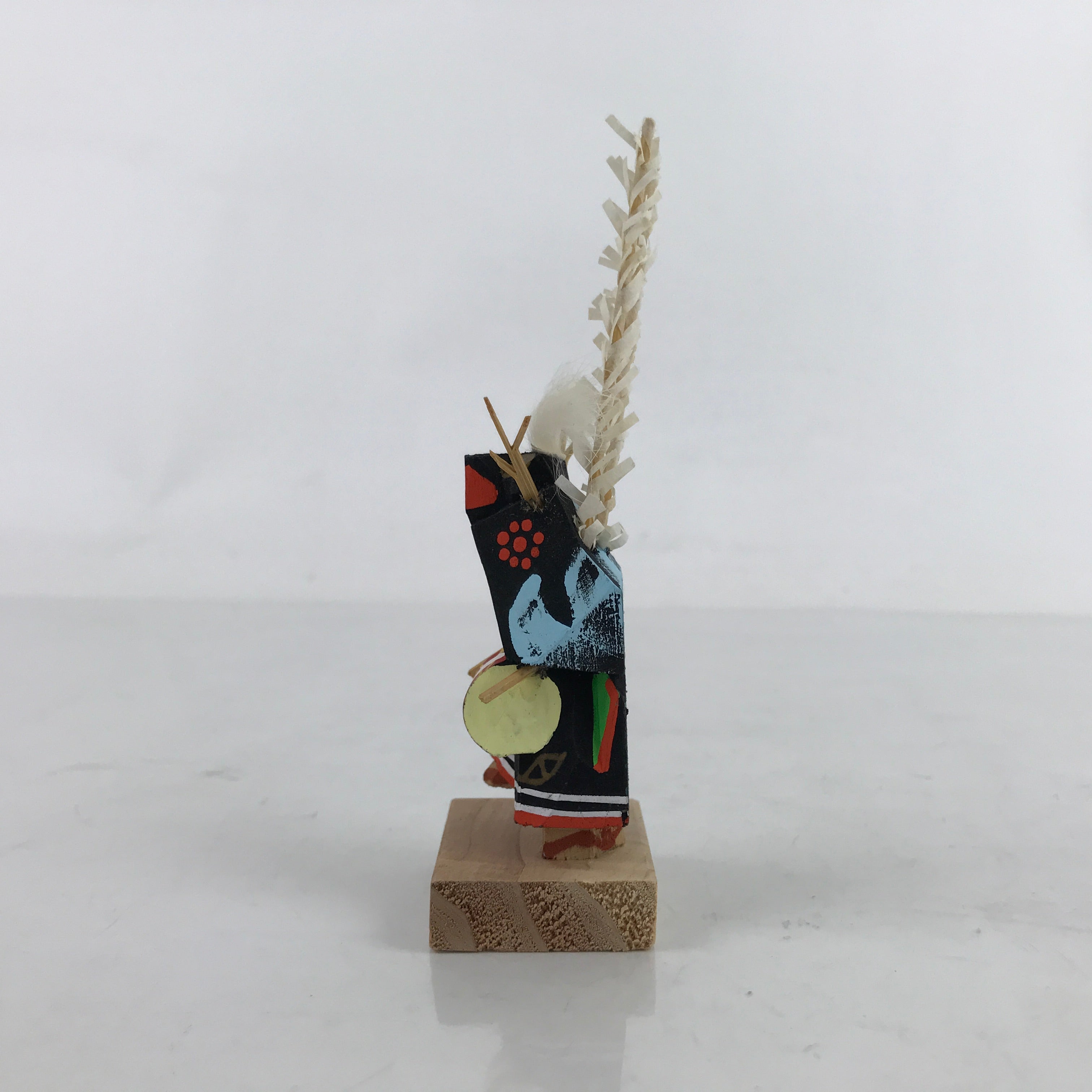 Japanese Wood Kokeshi Doll Vtg Iwate Hanamaki Lion Dance Shishi Odori KF713