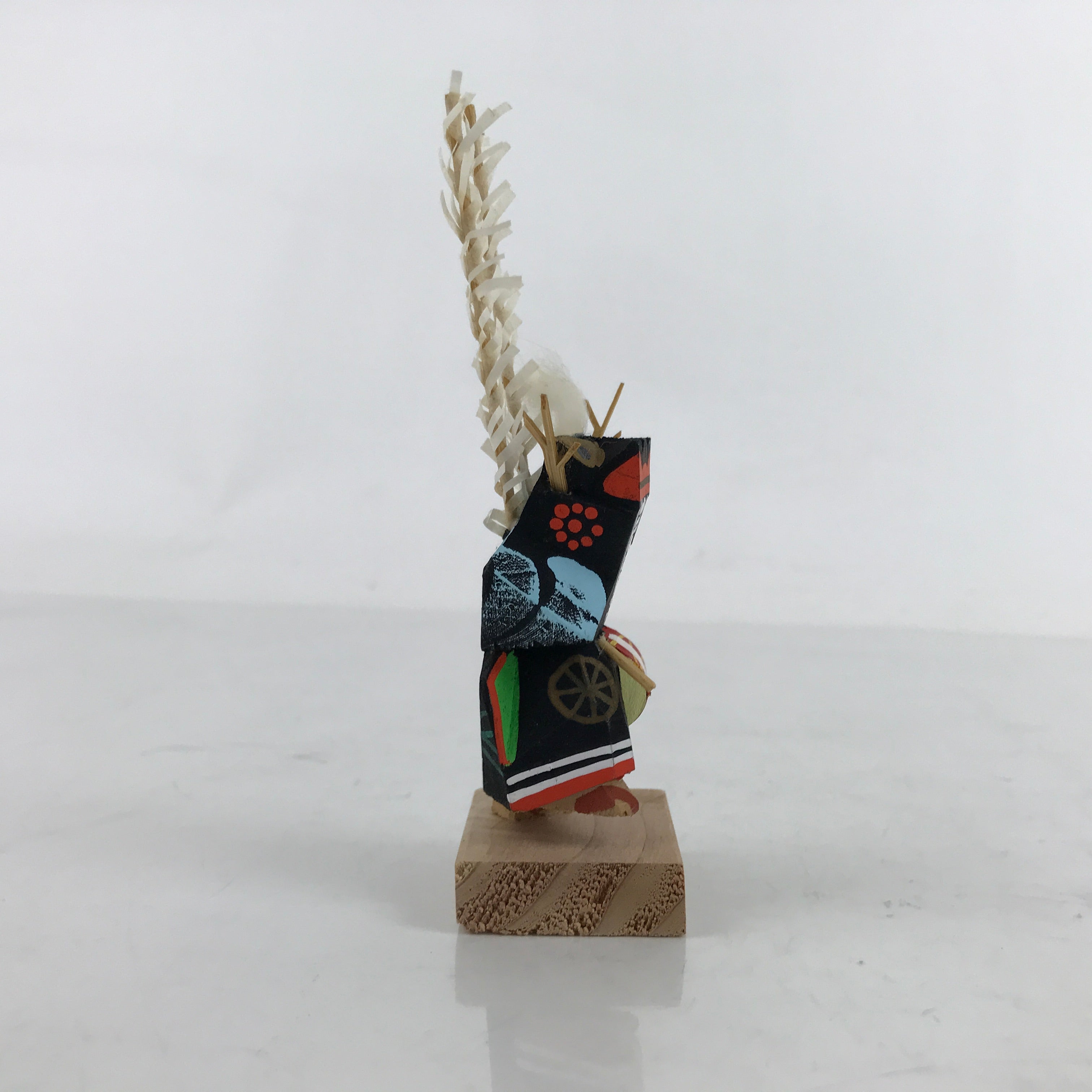 Japanese Wood Kokeshi Doll Vtg Iwate Hanamaki Lion Dance Shishi Odori KF713