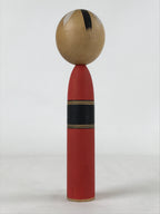 Japanese Wood Kokeshi Doll Vtg Red Black Gold Folk Art Toy Decoration KF679