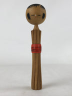 Japanese Wood Kokeshi Doll Vtg Red Obi Folk Art Toy Decoration KF680