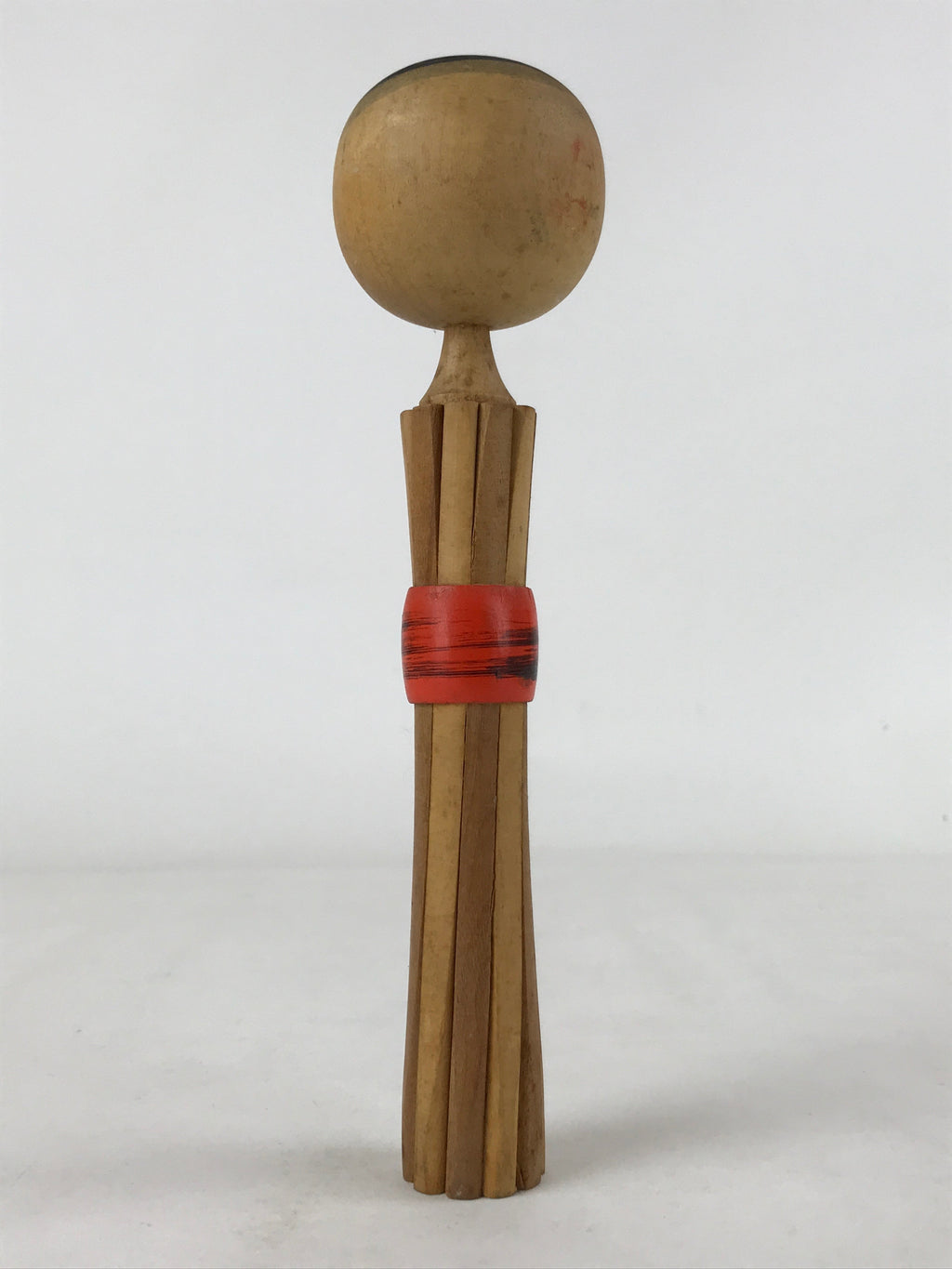Japanese Wood Kokeshi Doll Vtg Red Obi Folk Art Toy Decoration KF680