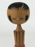 Japanese Wood Kokeshi Doll Vtg Red Obi Folk Art Toy Decoration KF680