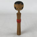 Japanese Wood Kokeshi Doll Vtg Red Obi Folk Art Toy Decoration KF680