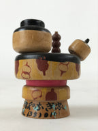 Japanese Wood Kokeshi Doll Woman Kid Dango Vtg Figurine Folk Art Toy KF667
