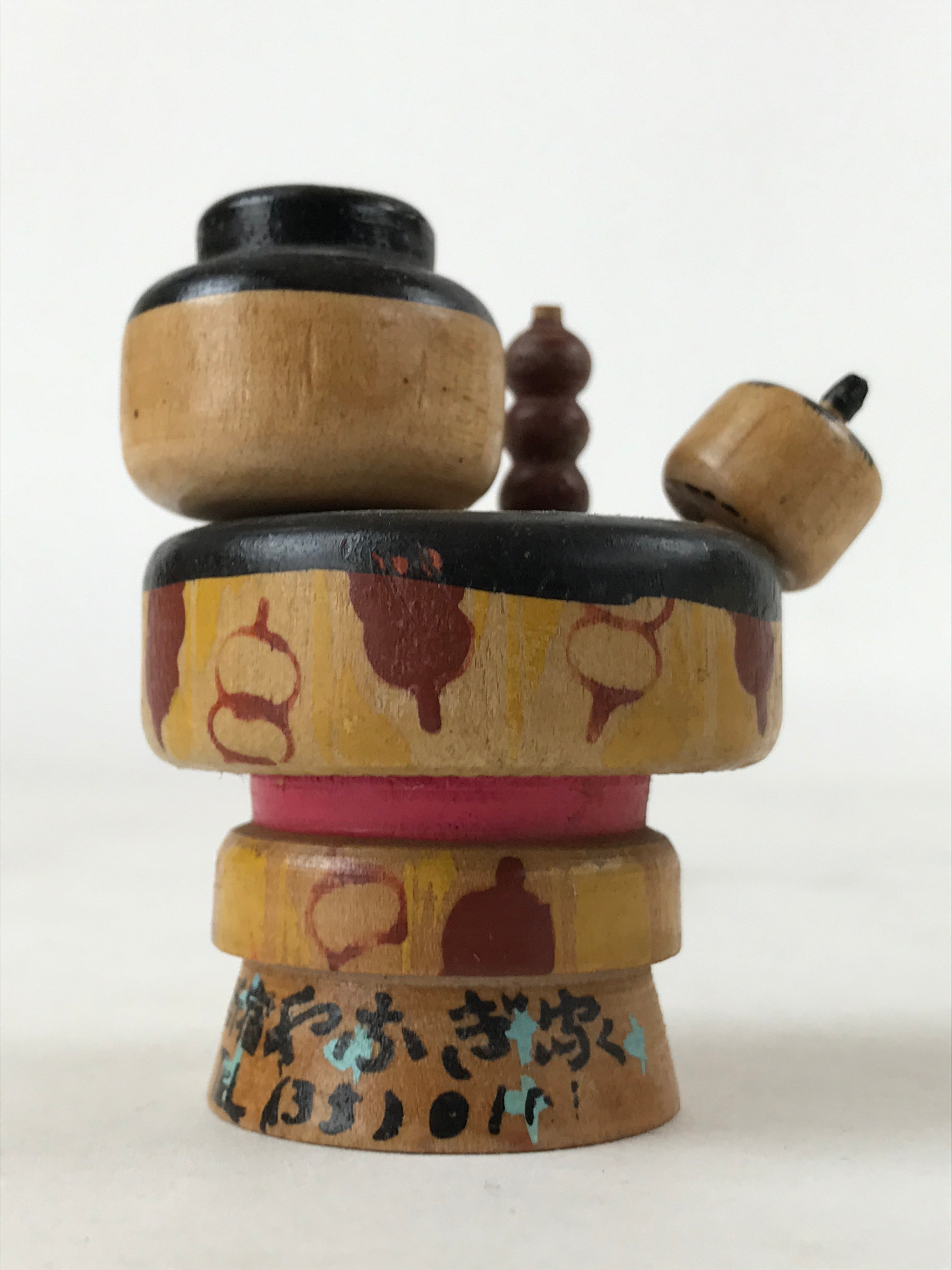 Japanese Wood Kokeshi Doll Woman Kid Dango Vtg Figurine Folk Art Toy KF667