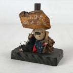 Japanese Wood Kokeshi Doll Woman Wood Carrier Vtg Folk Art Decoration KF676
