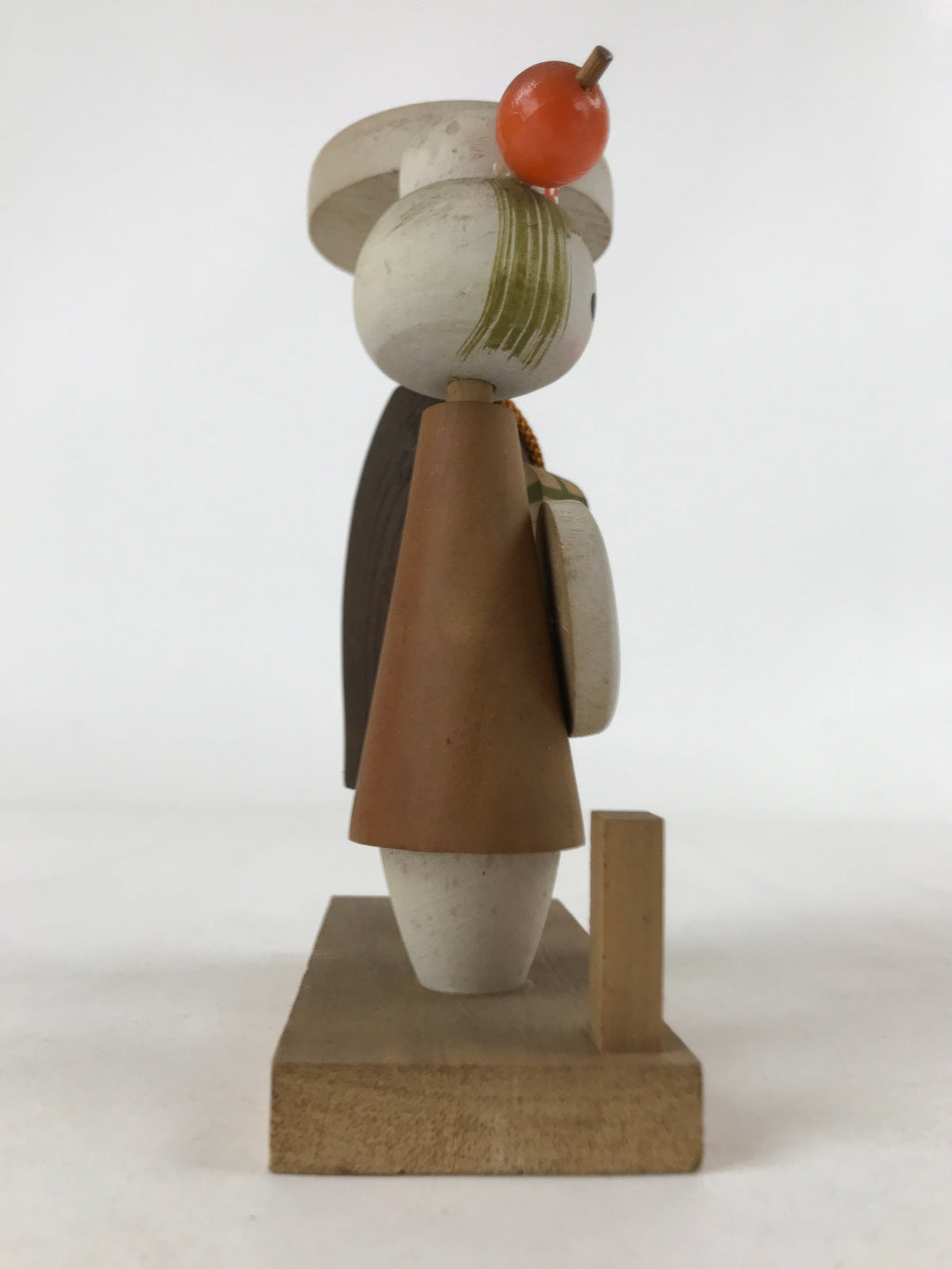 Japanese Wood Kokeshi Dolls Couple Samurai Vtg Folk Art Decoration KF670