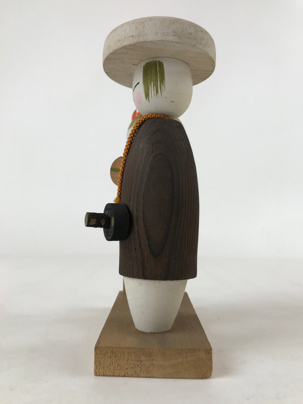 Japanese Wood Kokeshi Dolls Couple Samurai Vtg Folk Art Decoration KF670
