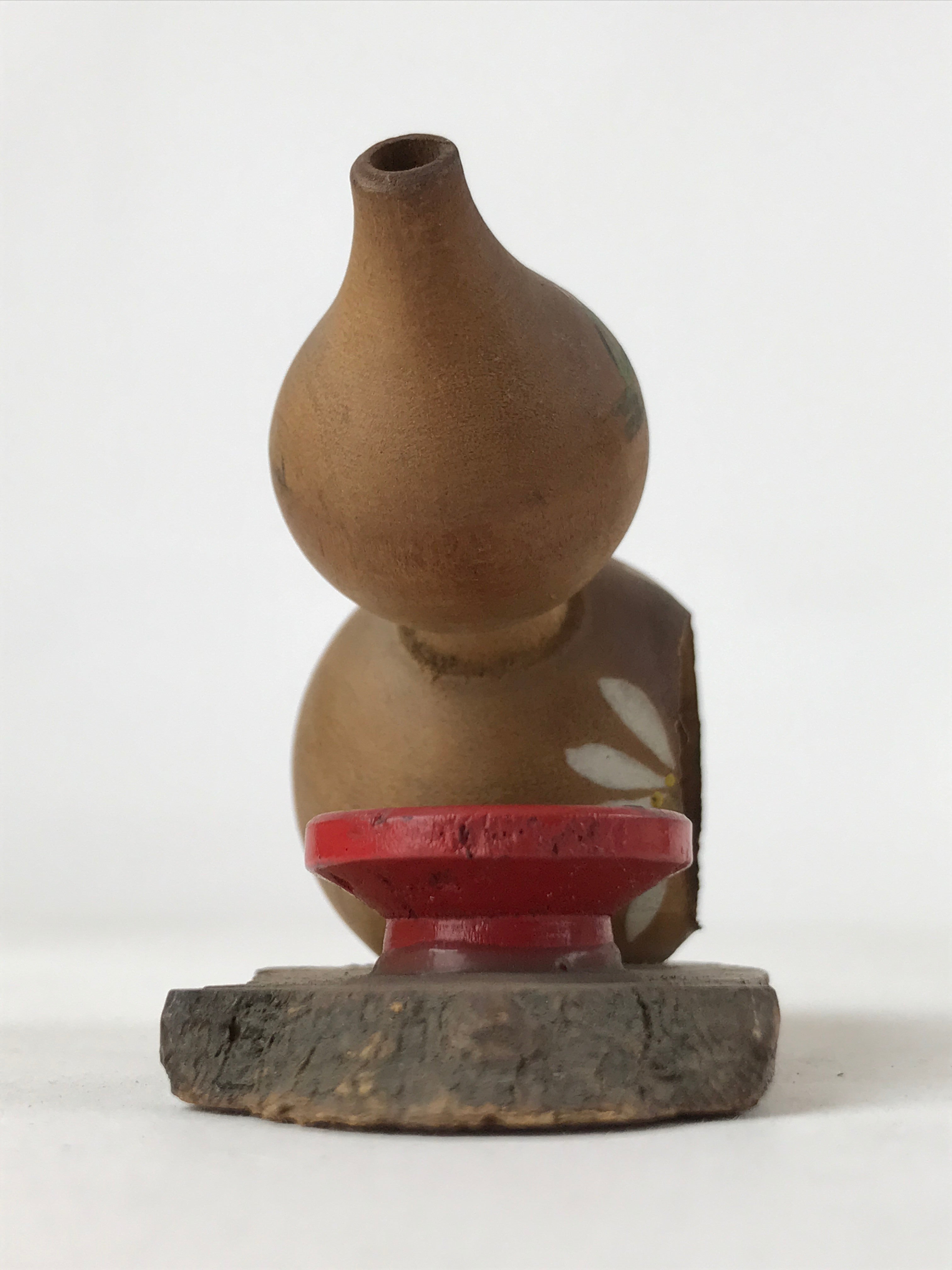 Japanese Wood Kokeshi Figurine Hyotan Mini Dolls Vtg Folk Art Decoration KF669
