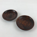 Japanese Wood Lacquer Drink Saucer 2pc Set Chataku Coaster Round Cedar UR930