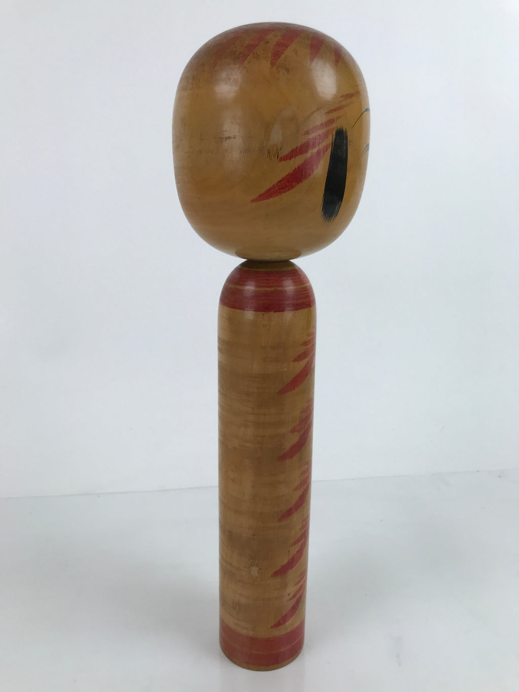 Japanese Wood Large Kokeshi Doll Figure Vtg Traditional Handmade Toy Red KF683