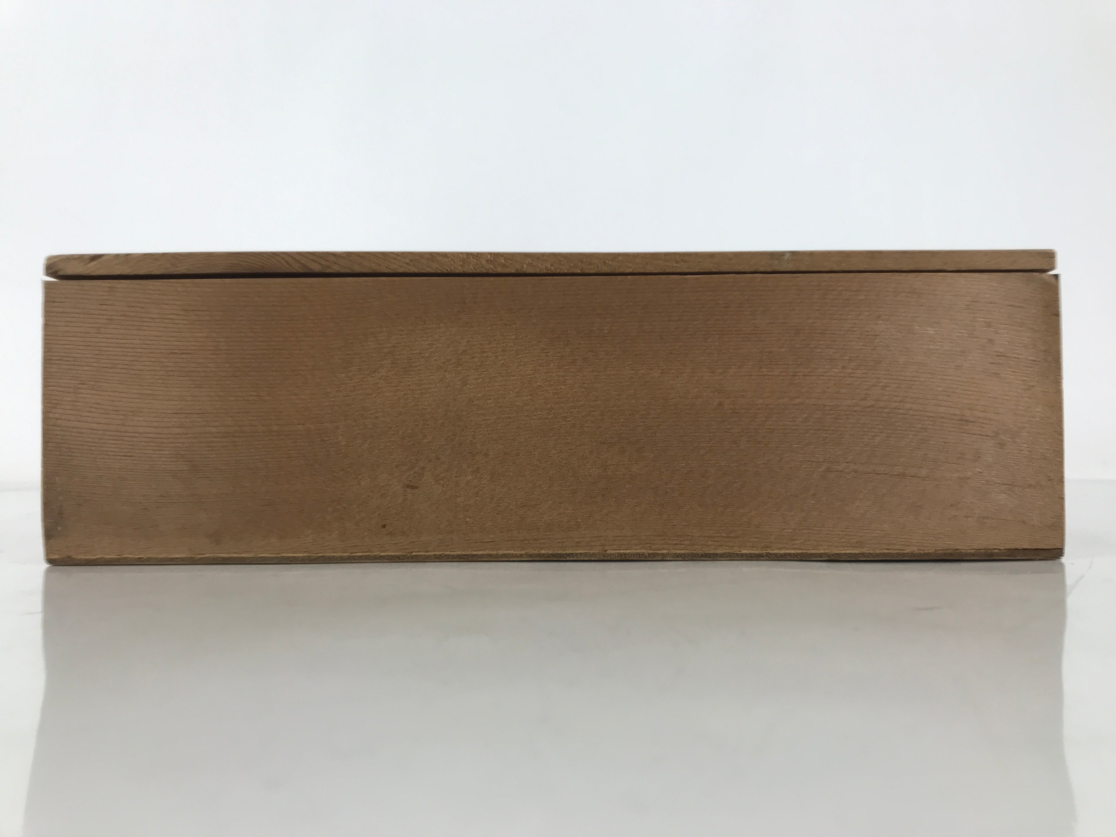Japanese Wood Lidded Lacquer Bowl Storage Box Inside 23.3x23.3x6.6cm Brown X178