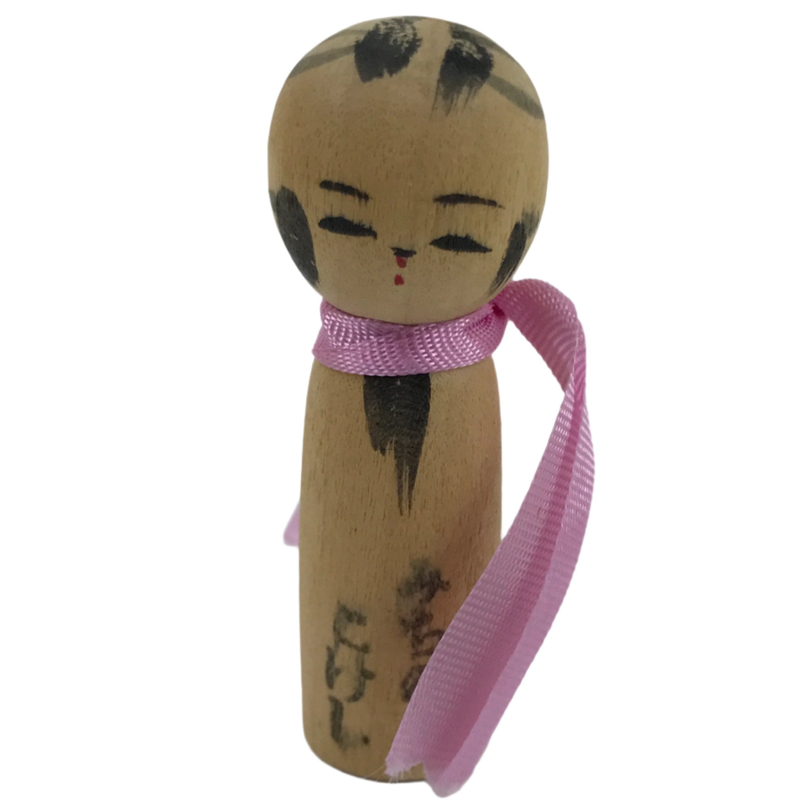 Japanese Wood Michinoku Kokeshi Doll Vtg Mini Size Traditional Toy Folk KF724