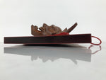 Japanese Wood Noh Mask Hannya Angry Woman Vtg Nohmen Brown Display OM108