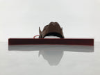 Japanese Wood Noh Mask Hannya Angry Woman Vtg Nohmen Brown Display OM108